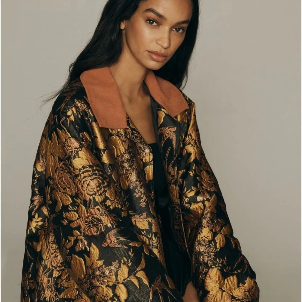 Anthropologie Brocade Trucker Jacket- OS- NWT - Picture 3 of 12